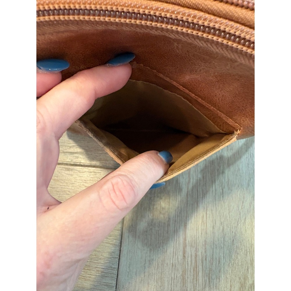 Multi Sac Brown Faux Leather Crossbody Bag‎ Organizer Multiple Pockets - Picture 5 of 8